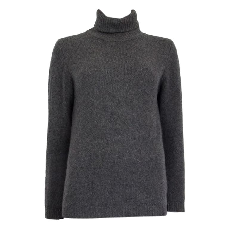 JIL SANDER grey cashmere Turtleneck Sweater L For Sale