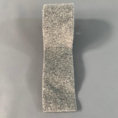 JIL SANDER Corbata de Punto de Lana / Cachemira a Rayas Gris Crema