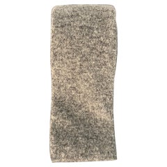 JIL SANDER Cravatta in maglia di lana e cashmere a righe grigio crema