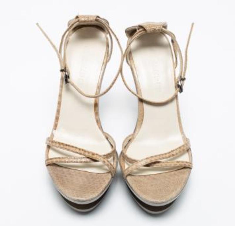 Jil Sander - Sandales à lanières en cuir gris, taille 35 en vente 4