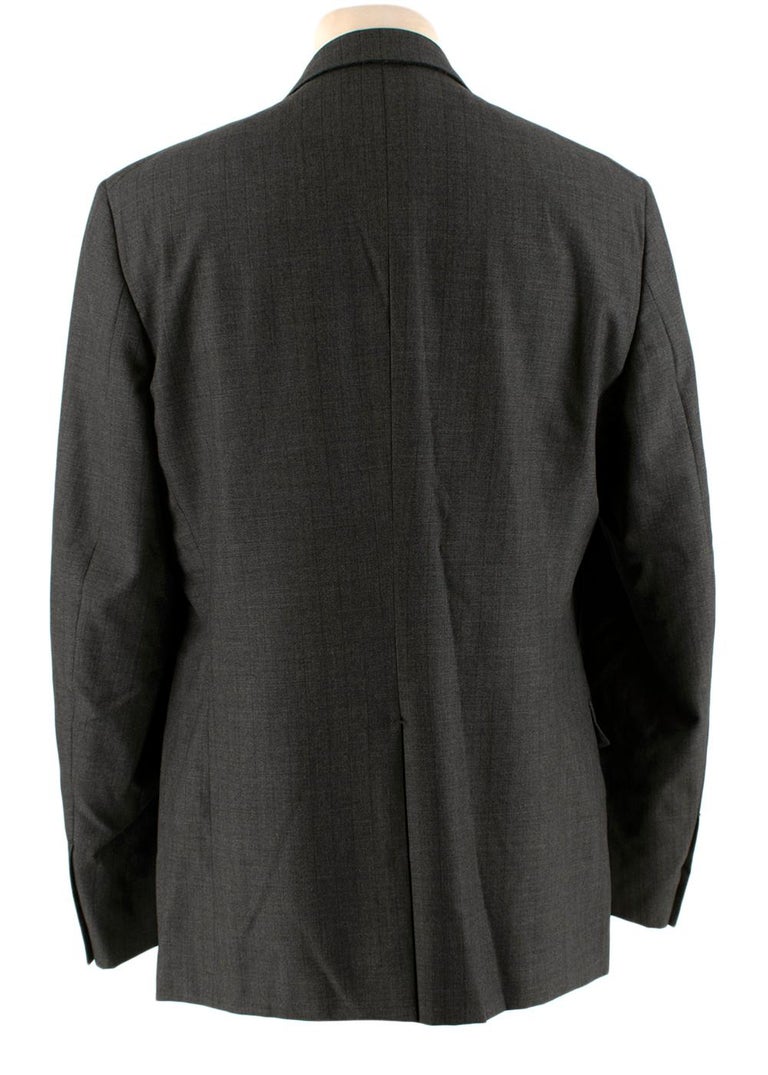 Jil Sander Grey Pin Stripe Wool Single Breasted Blazer - Size L EU50 ...