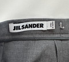 Jil Sander Pantalon tailleur en laine vierge grise US 4 Cheville Ourlet fendu sur le devant Vintage