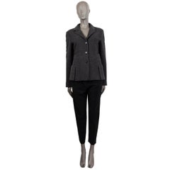 JIL SANDER grey wool & cashmere Buttoned Jacket 36 S