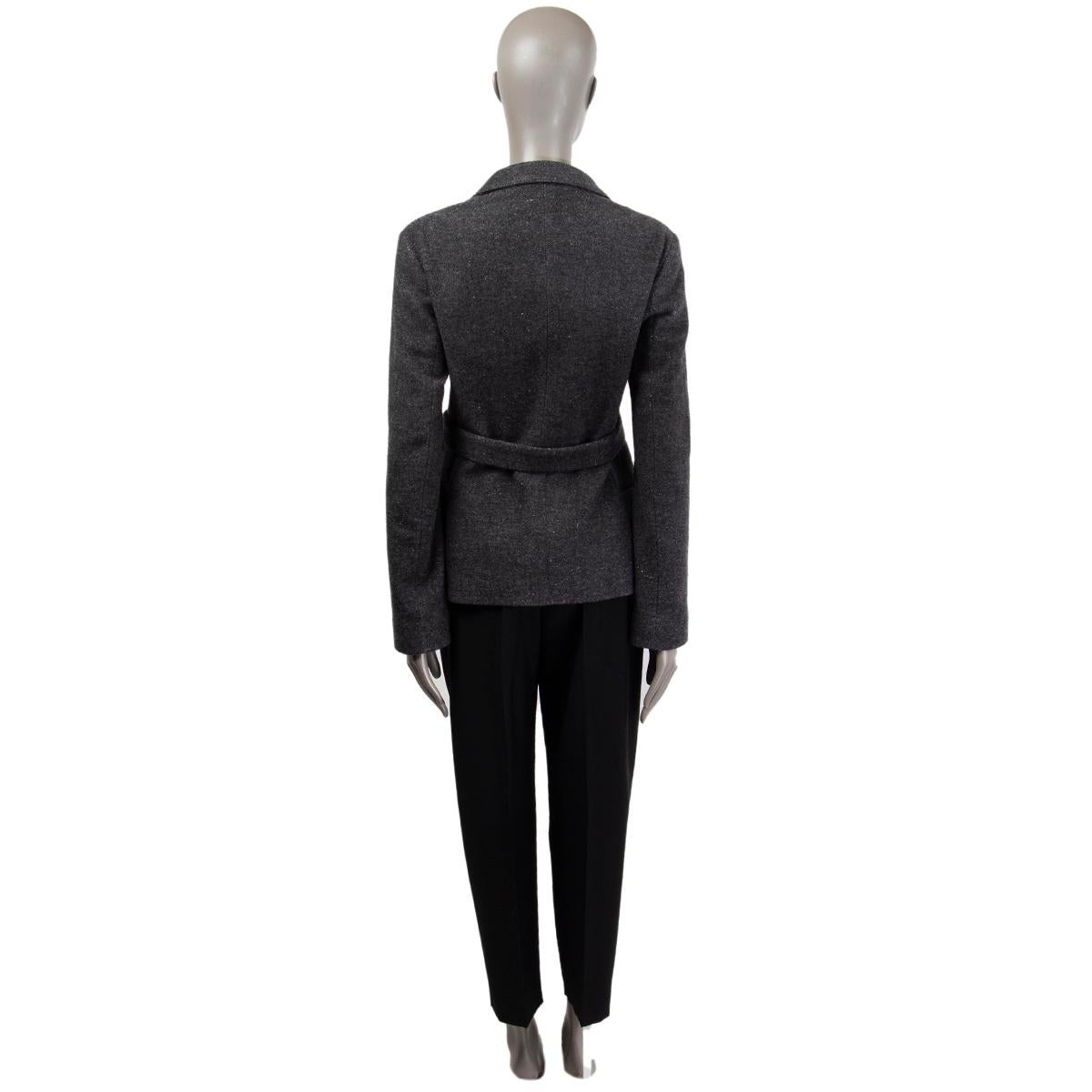 JIL SANDER grey wool & cashmere Buttoned Jacket 36 S In Excellent Condition For Sale In Zürich, CH