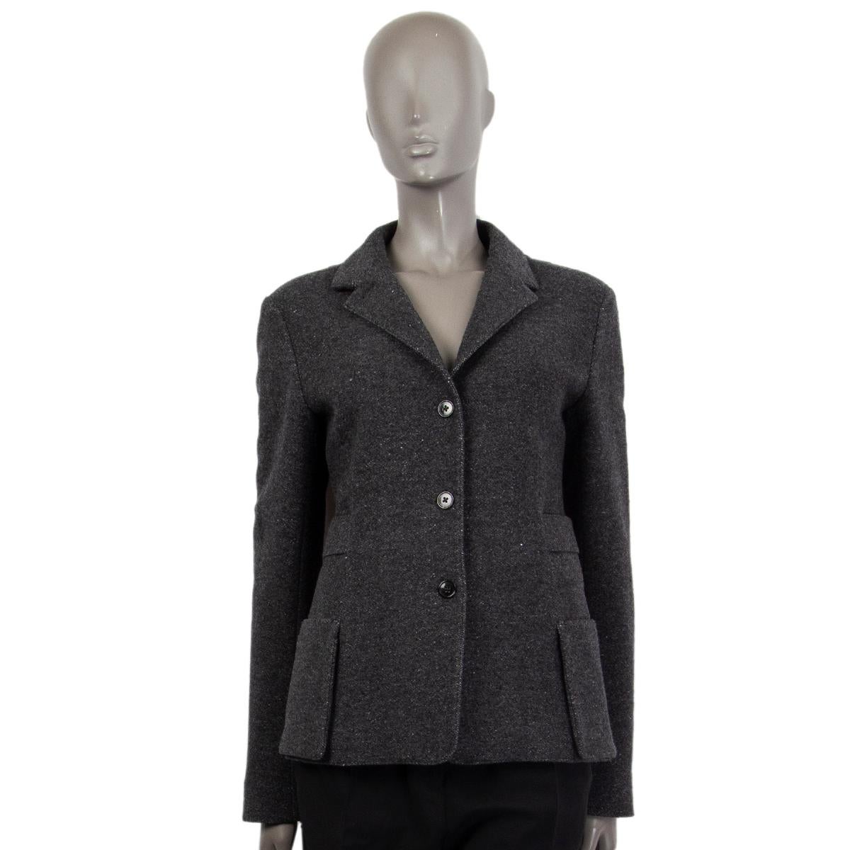 Women's JIL SANDER grey wool & cashmere Buttoned Jacket 36 S For Sale