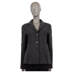JIL SANDER grey wool & cashmere Buttoned Jacket 36 S
