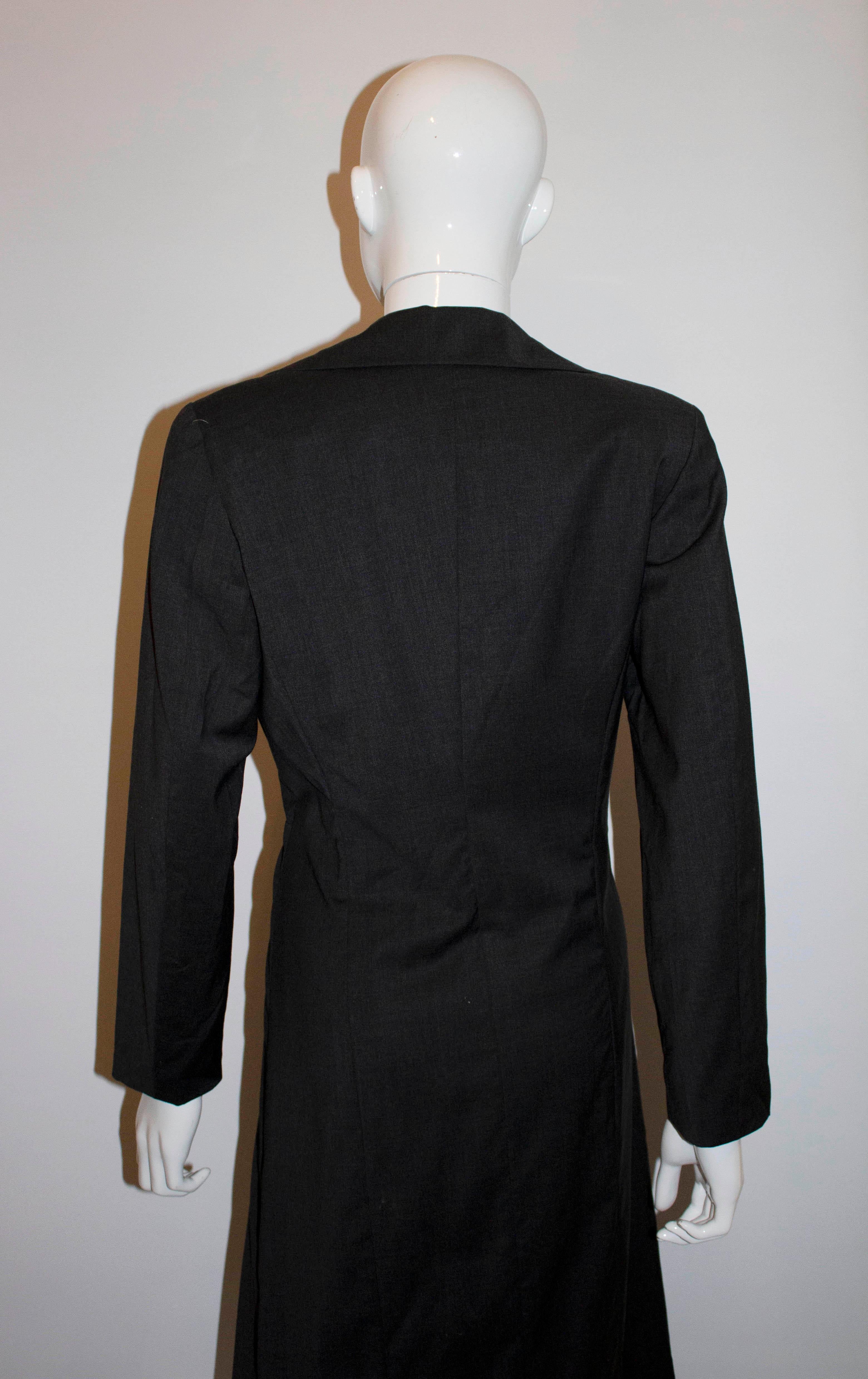 Black Jil Sander Grey Wool Coat Dress For Sale