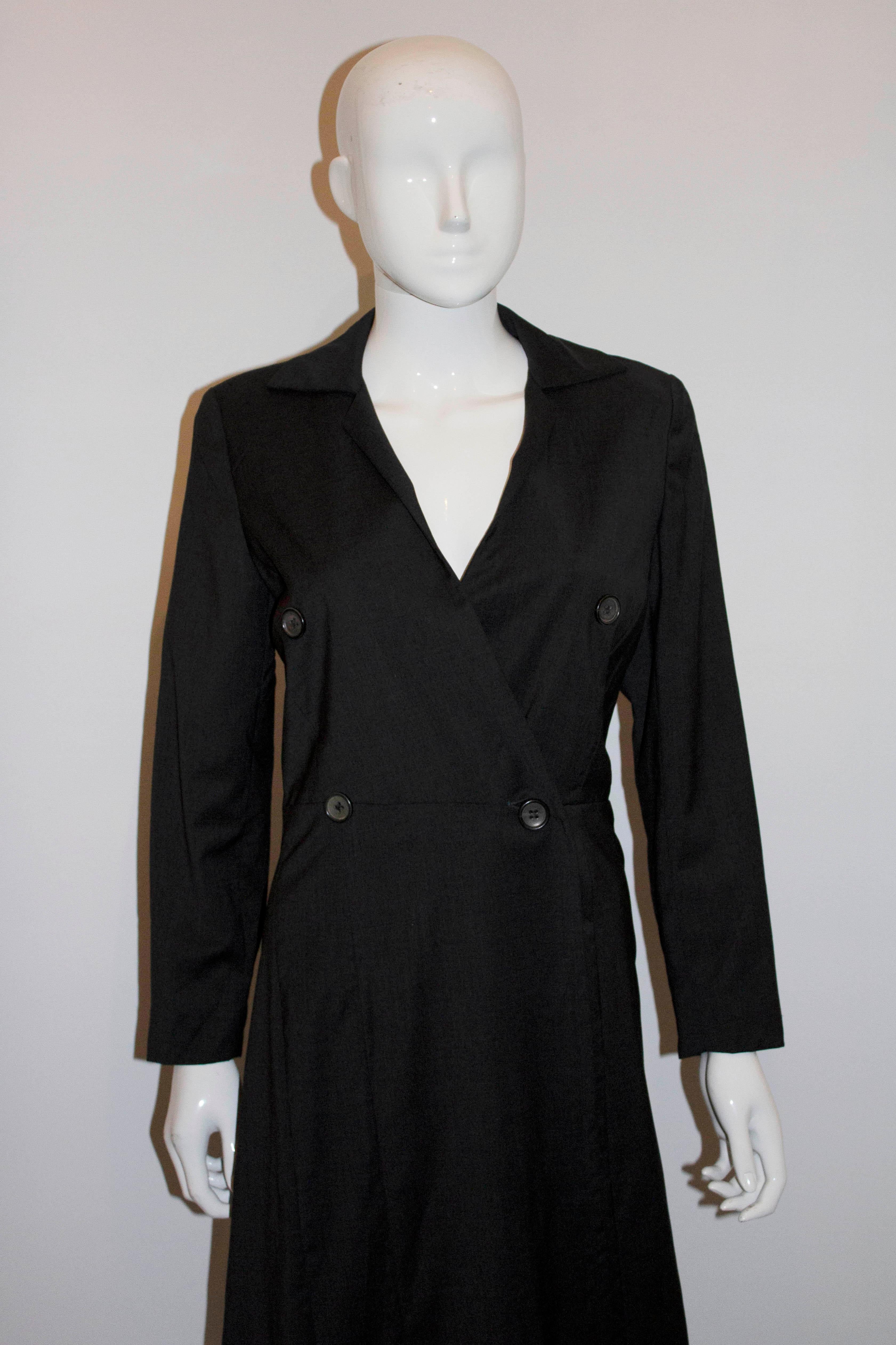 Jil Sander Grey Wool Coat Dress In Good Condition For Sale In London, GB