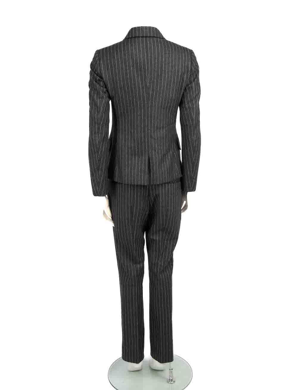 Jil Sander Grey Wool Pinstripe Trousers Suit Size M In Good Condition In London, GB