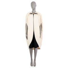 JIL SANDER ivory cashmere 2021 PLEAT DETAIL CAPE Jacket 36 S