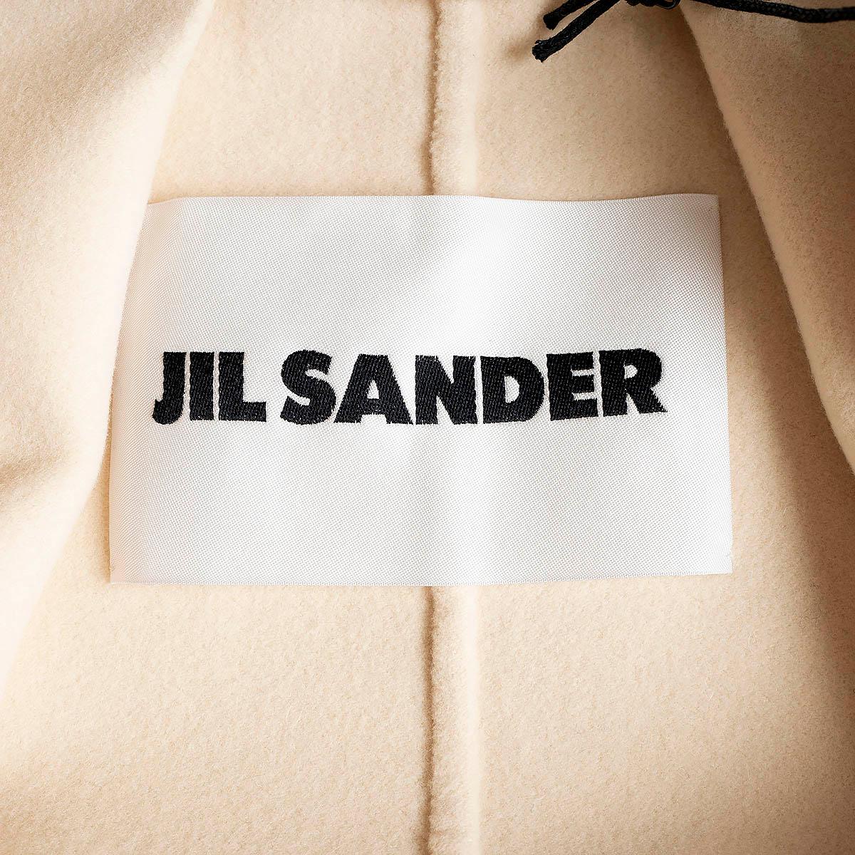 JIL SANDER ivory cashmere 2021 PLEAT DETAIL CAPE Jacket 36 S For Sale 2
