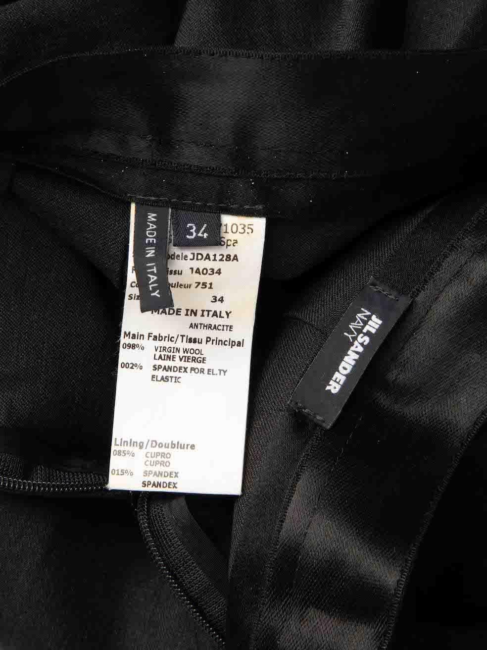 Jil Sander Jil Sander Navy Black Wool Pleated Skirt Size S For Sale 1
