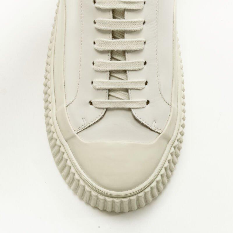 JIL SANDER light beige leather chunky rubber platform sole sneaker EU40 For Sale 1