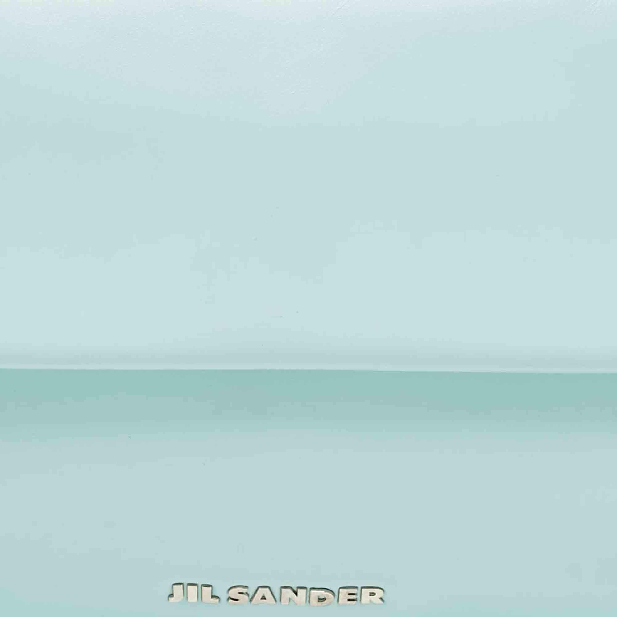 Jil Sander Light Blue Leather Clutch Shoulder Bag 1