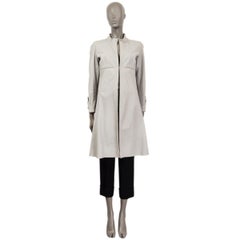 JIL SANDER light grey leather Coat Jacket 38 M
