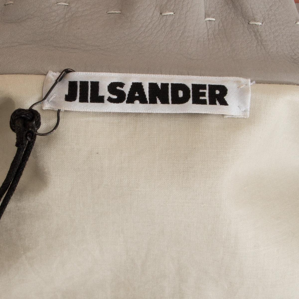 JIL SANDER light grey leather Coat Jacket 38 M For Sale 1