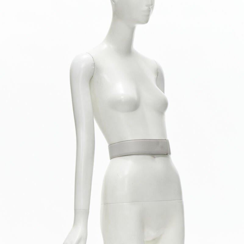 Gray JIL SANDER light grey minimalist wide leather waist belt 75cm For Sale