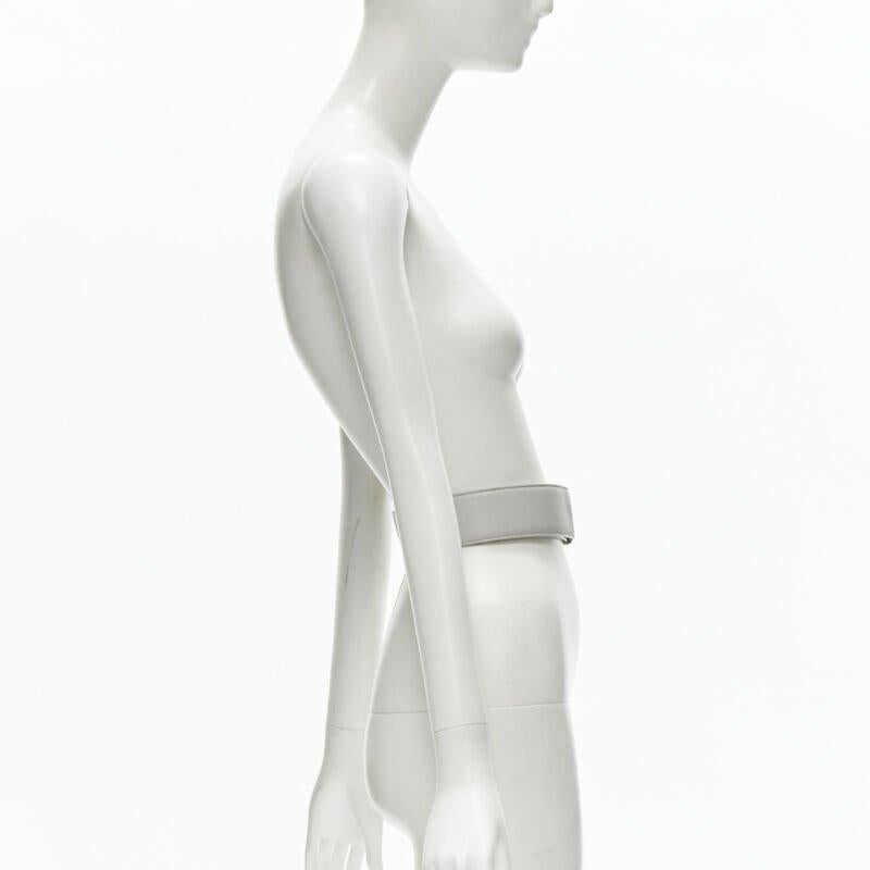 JIL SANDER light grey minimalist wide leather waist belt 75cm In Good Condition For Sale In Hong Kong, NT