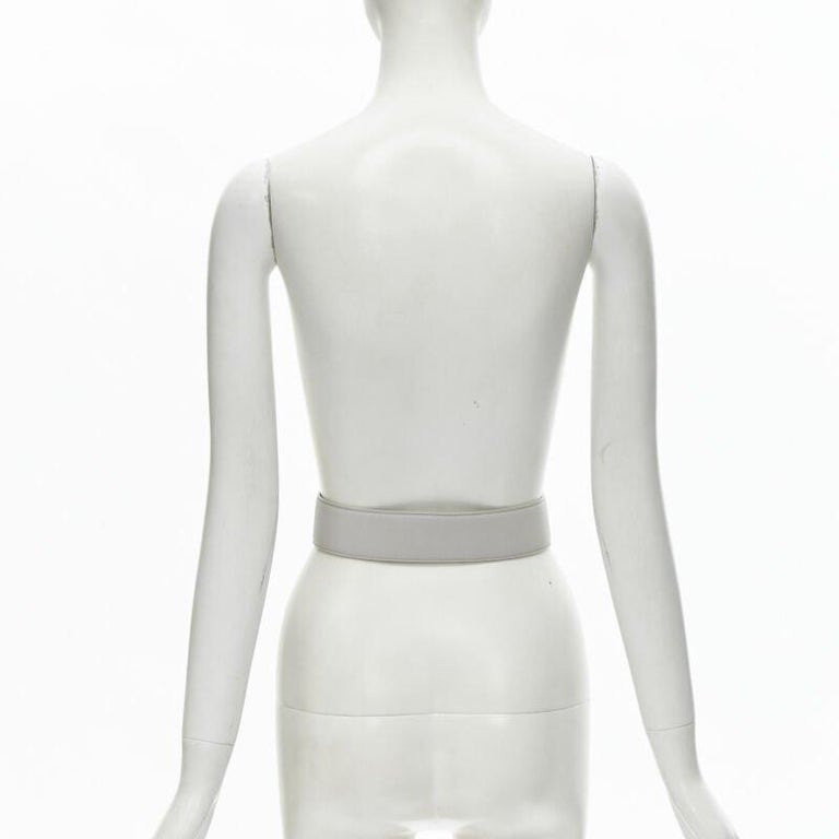 JIL SANDER light grey minimalist wide leather waist belt  display picture 1