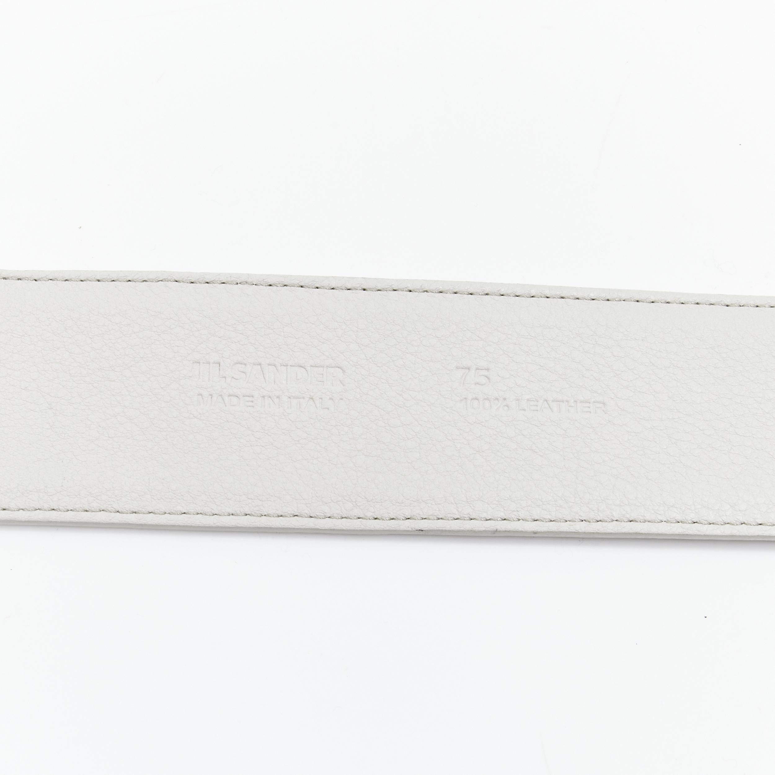 JIL SANDER light grey minimalist wide leather waist belt 75cm In Good Condition For Sale In Hong Kong, NT