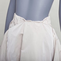 JIL SANDER Hellgrau glänzender Taft 3D dekonstruierter Midirock in A-Linie FR34 XS