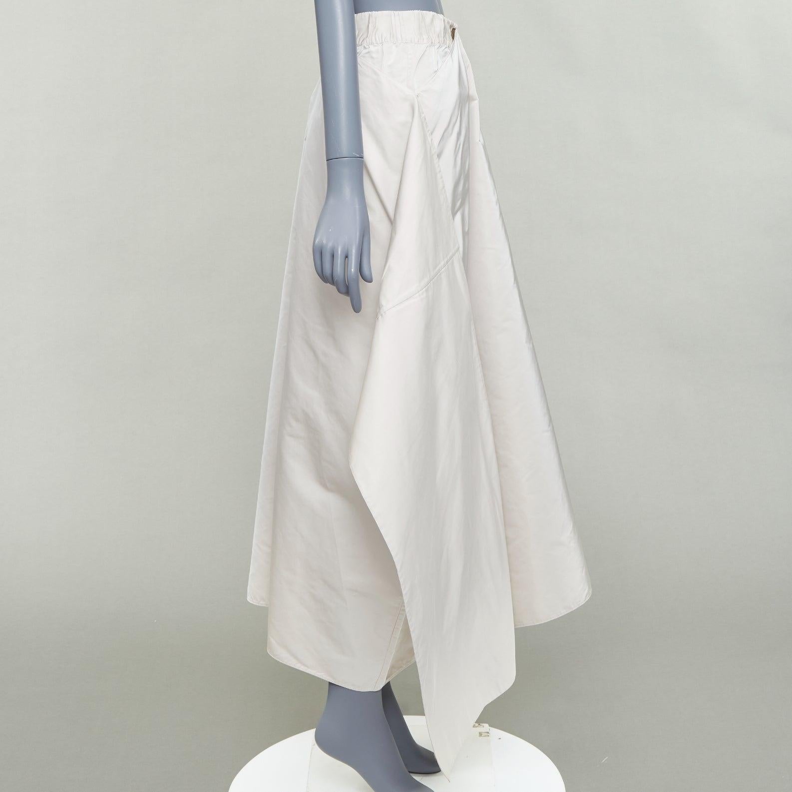 JIL SANDER light grey shiny taffeta 3D deconstructed A-line midi skirt FR34 XS en Bueno estado para la venta en Hong Kong, NT