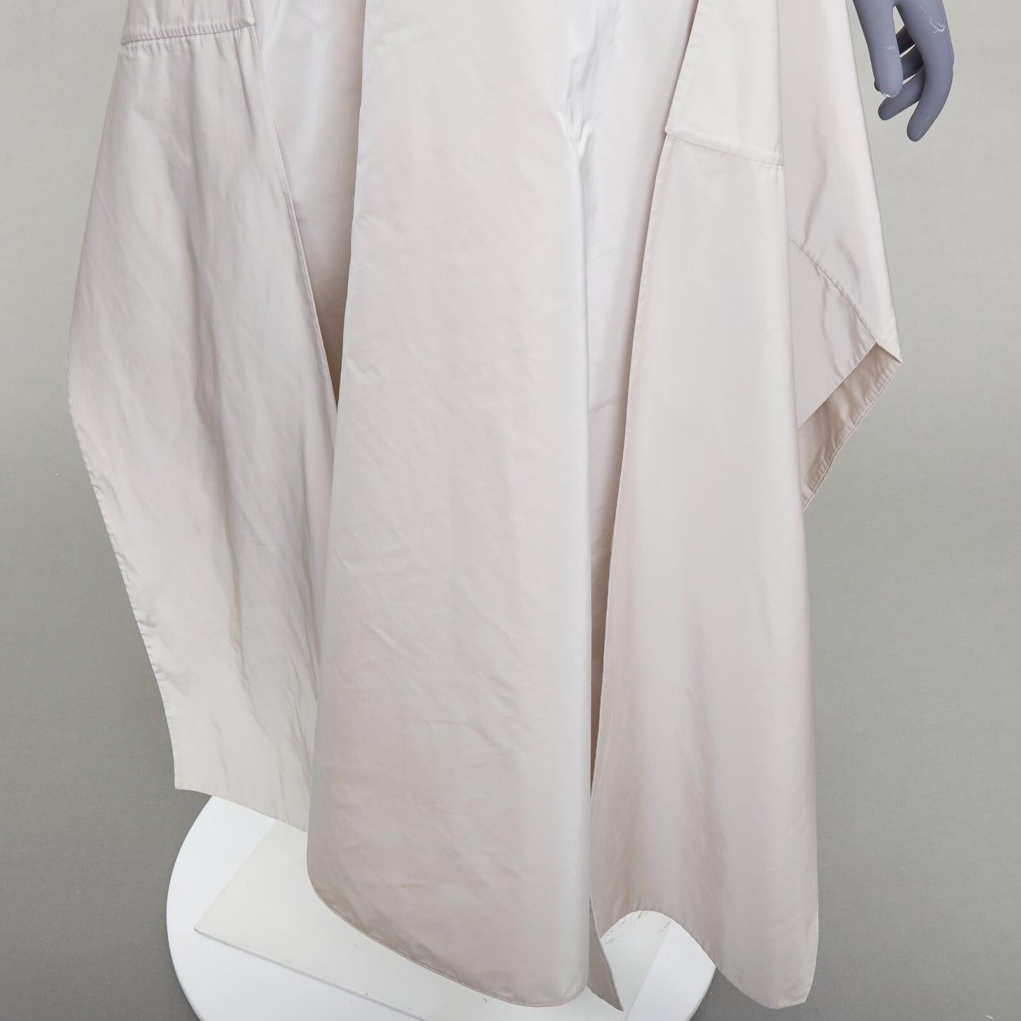 JIL SANDER light grey shiny taffeta 3D deconstructed A-line midi skirt FR34 XS en venta 2