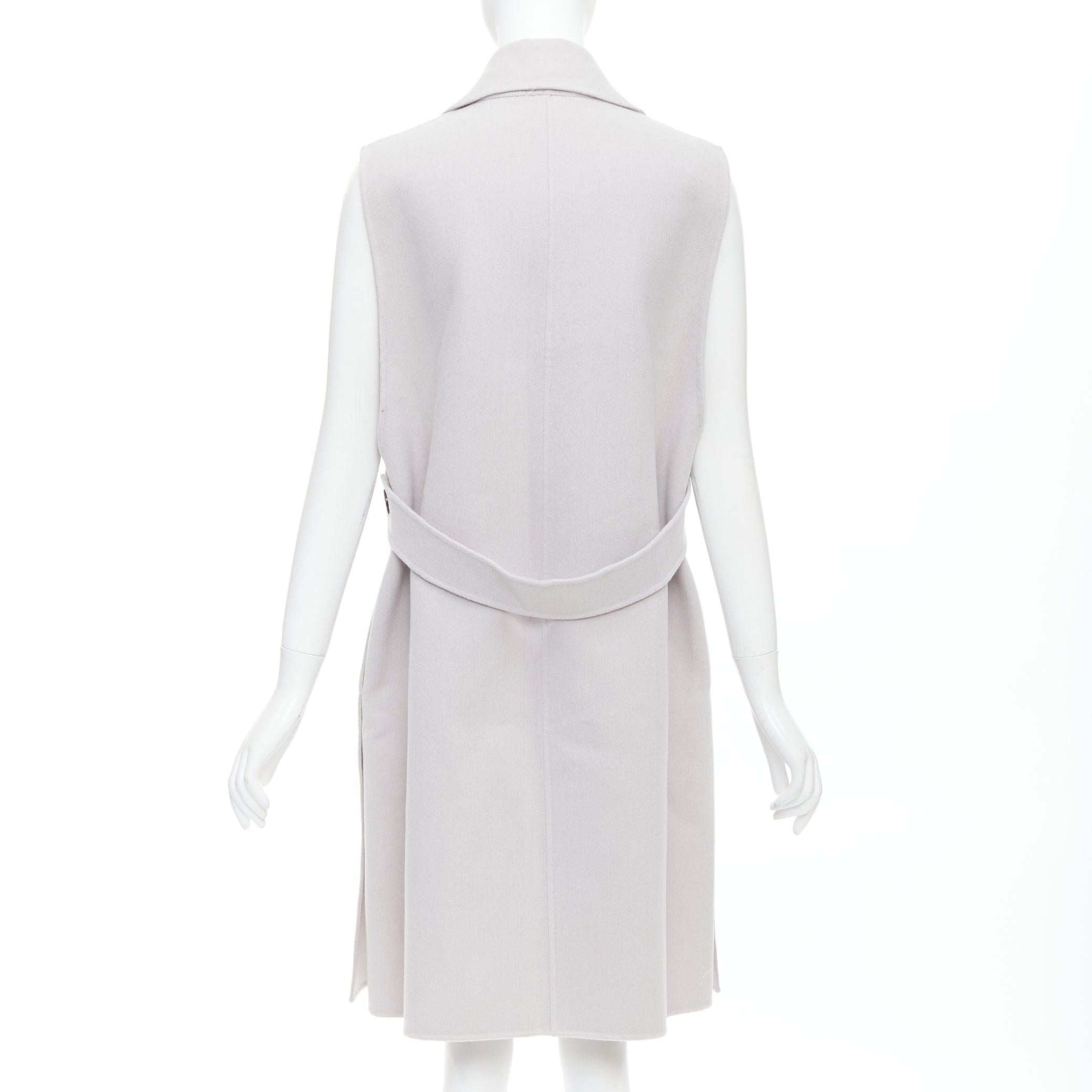 JIL SANDER light grey wool blend double breasted vest coat FR34 XS For Sale 1
