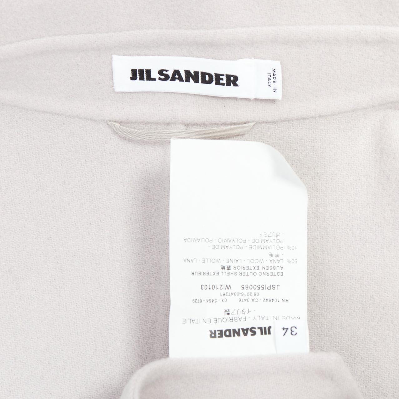 JIL SANDER light grey wool blend double breasted vest coat FR34 XS For Sale 4