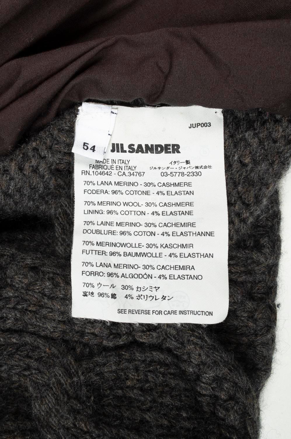 Jil Sander Men Cardigan Heavy Knit Sweater Size 54 (Large), S549-1 For Sale 1