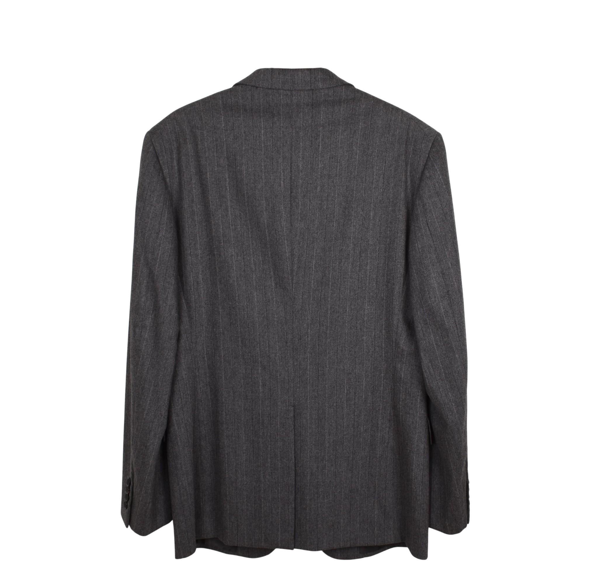 Jil Sander Herren Jacke Blazer Wolle Tailored Striped Größe IT48-M/L, S1619 (Schwarz) im Angebot