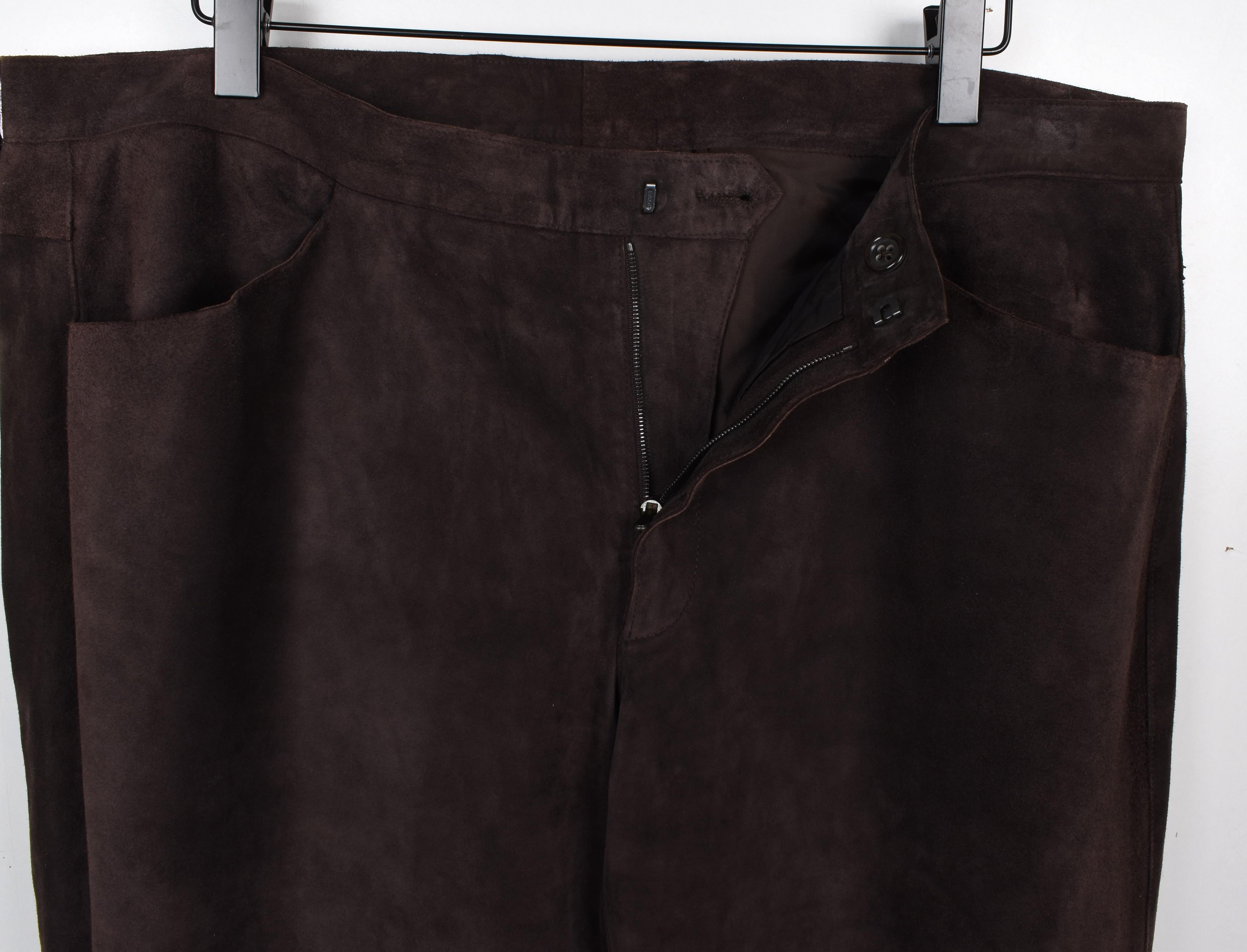 Jil Sander Männer Wildlederhose von Raf Simons Größe IT56-XL. S1624 im Zustand „Hervorragend“ im Angebot in Kaunas, LT