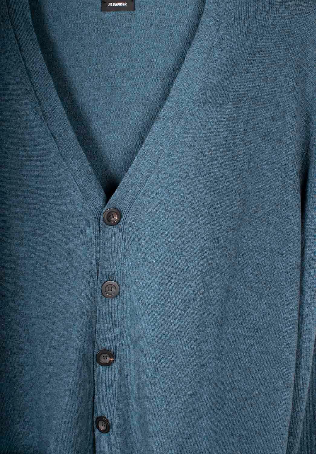 Jil Sander Herren Pullover Kaschmir Strickjacke von Raf Simons, Größe IT50/Groß (Grau) im Angebot