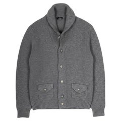 Cárdigan de hombre de Jil Sander, gris, de lana gruesa, con cuello chal, tallas L/XL