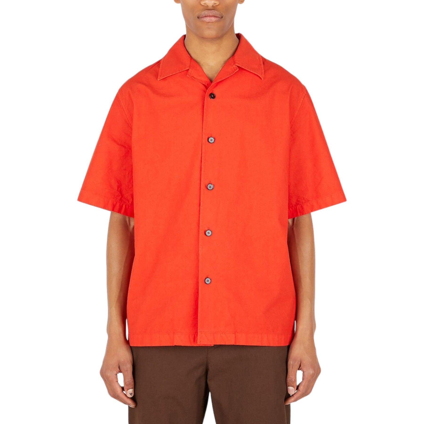 Jil Sander Vacation Plus button-up shirt.

Additional information:
Material: 100% Cotton. Machine wash cold
Highlights: Cotton in a poplin weave, Revere collar, Front button fastening, Dropped shoulders, Short sleeves, Logo tab at hem.
Color:
