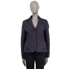 JIL SANDER midnight blue polyester QUILTED DOWN Jacket 40 S
