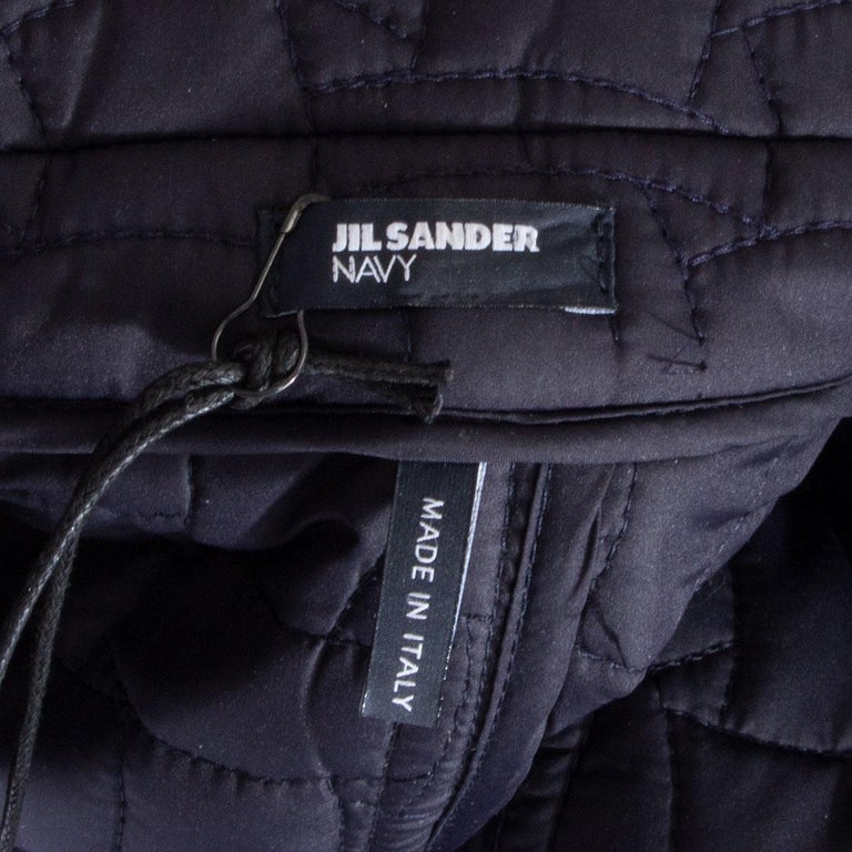 JIL SANDER midnight blue polyester QUILTED DOWN Jacket 40 S For Sale at  1stDibs