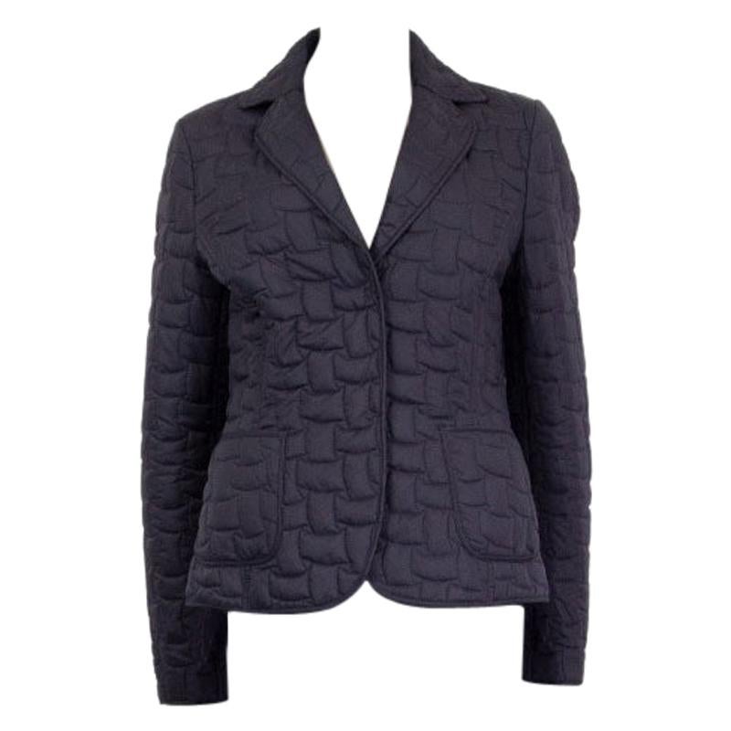 JIL SANDER midnight blue polyester QUILTED DOWN Jacket 40 S