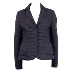 Used JIL SANDER midnight blue polyester QUILTED DOWN Jacket 40 S