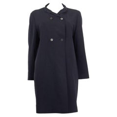 JIL SANDER midnight blue wool DOUBLE BREASTED Coat Jacket 42 XL