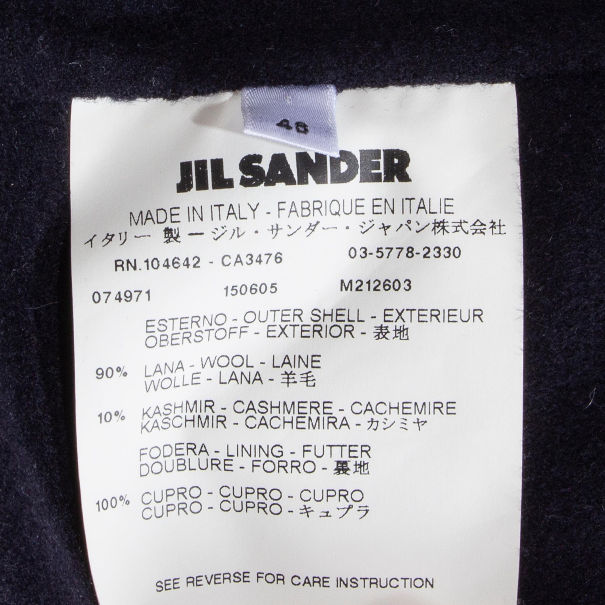 JIL SANDER midnight blue wool DOUBLE FACE Blazer Jacket 48 3XL 1
