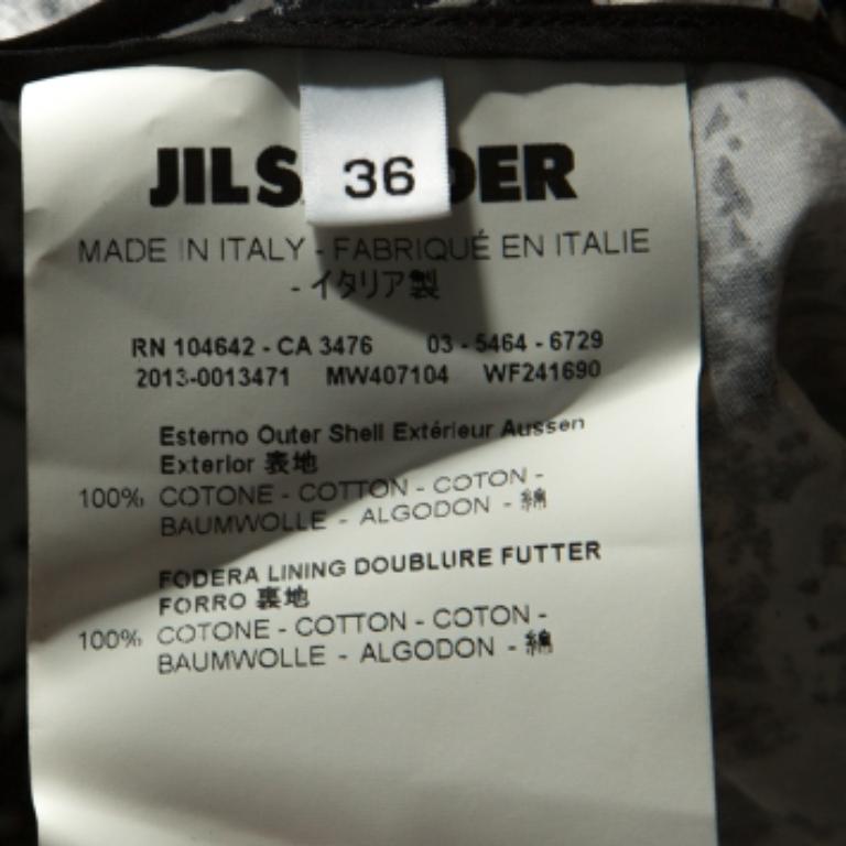 Jil Sander Vestido Risiko Monocromo de Algodón sin Hombros M en venta 2