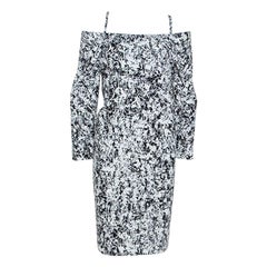 Jil Sander Vestido Risiko Monocromo de Algodón sin Hombros M
