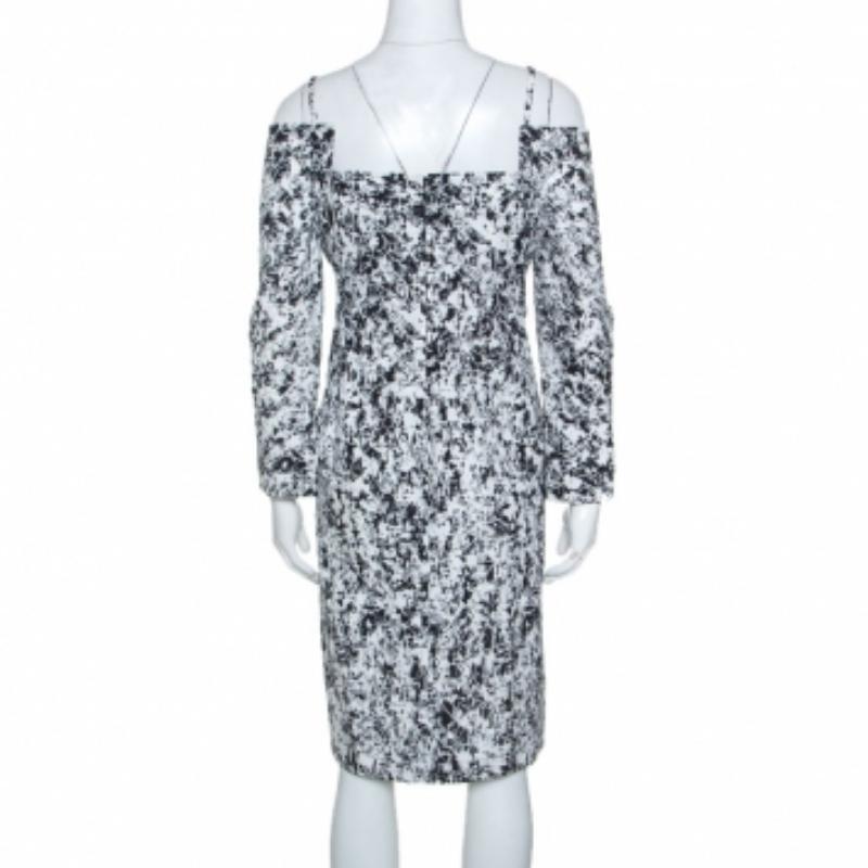 Jil Sander Monochromes schulterfreies Baumwoll-Risikokleid L im Zustand „Gut“ im Angebot in Dubai, Al Qouz 2