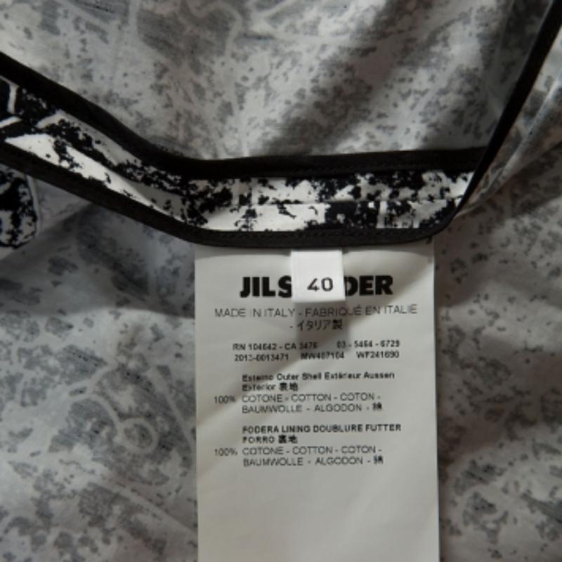 Jil Sander Monochromes schulterfreies Baumwoll-Risikokleid L im Angebot 1