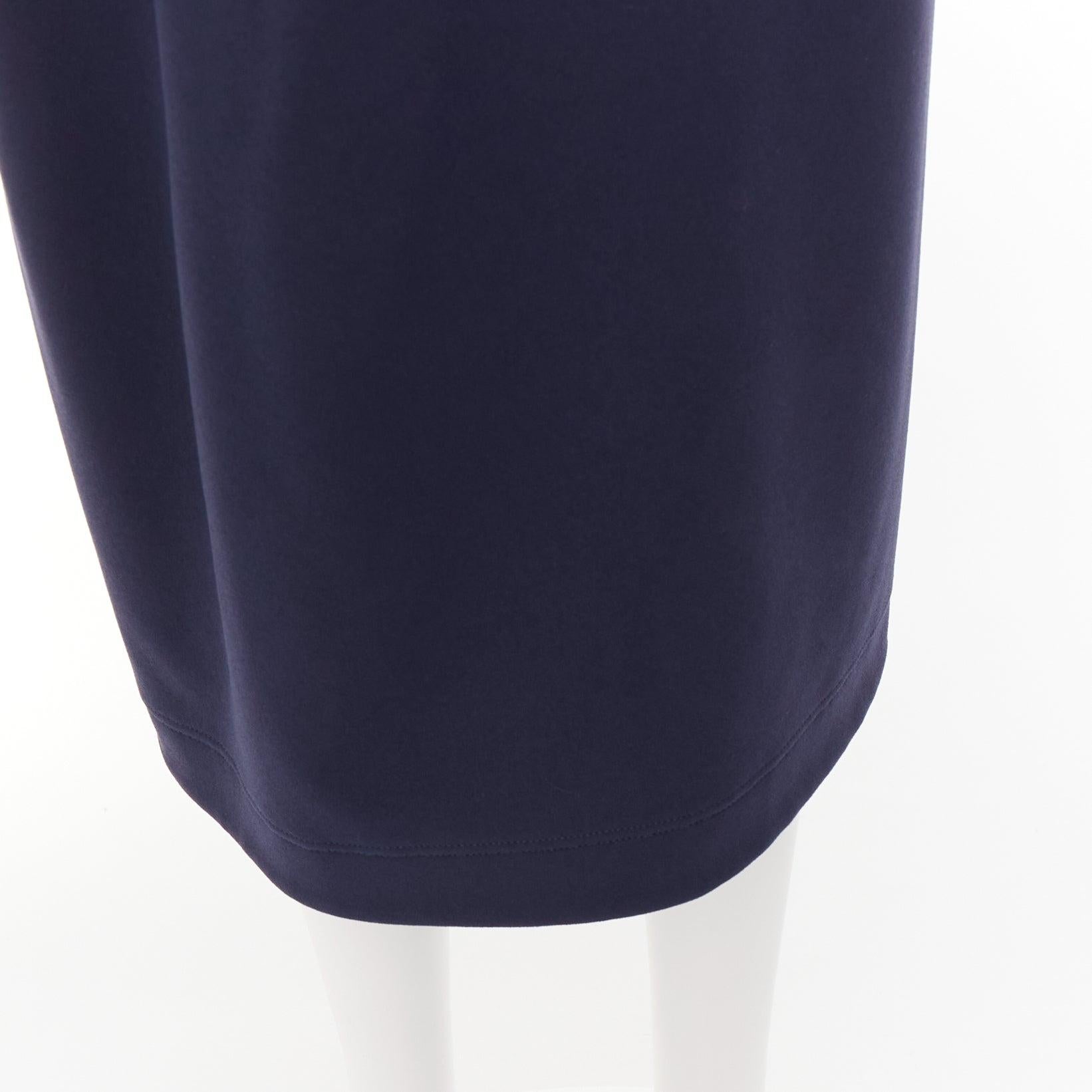 JIL SANDER navy asymmetric jagged cut out waistband skirt FR32 XXS For Sale 2