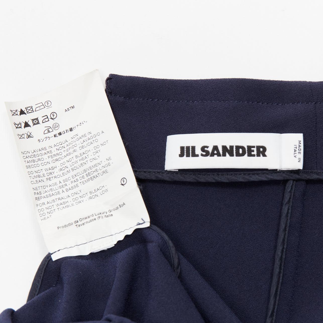 JIL SANDER navy asymmetric jagged cut out waistband skirt FR32 XXS For Sale 3