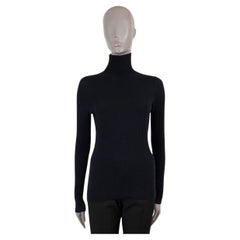 JIL SANDER navy blue cashmere RIB KNIT TURTLENECK Sweater 42 XL