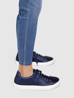 Jil Sander Navy Satin Trainers Size IT 38