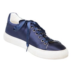 Jil Sander Navy Satin Trainers Size IT 38